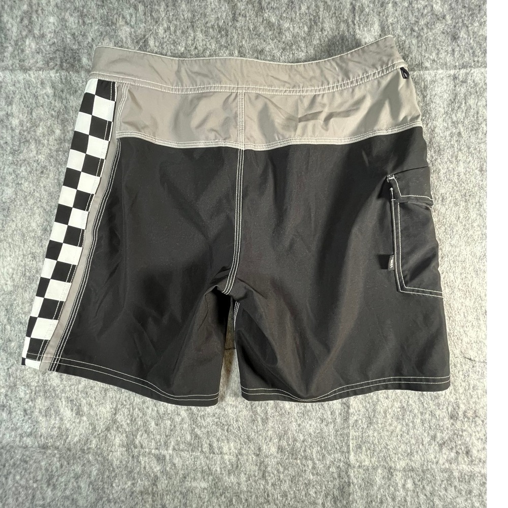 VANS Mens 32 Boardshorts Black Checkerboard Side 7" inseam - Picture 2 of 11